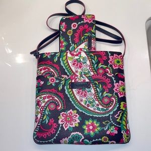 Vera Bradley Petal Paisley Matching Faux Leather Tote Purse and Wallet Set